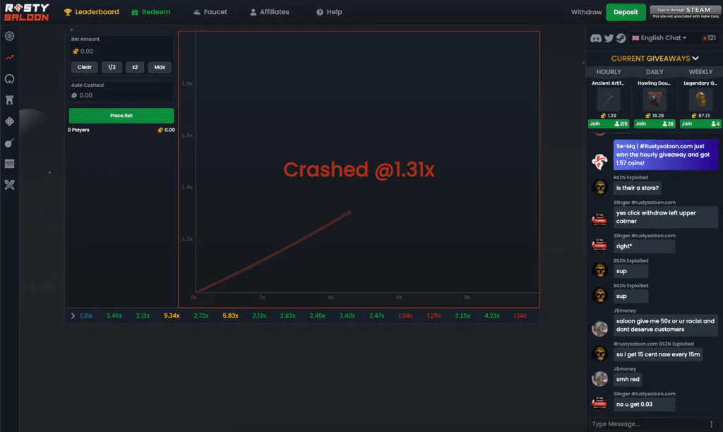 Many exclusive Rust gambling